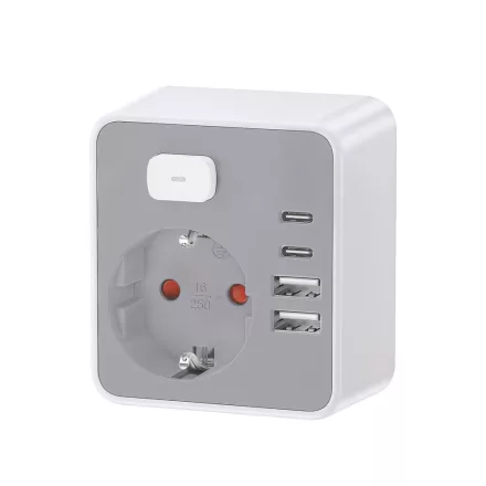 Technik Professional WG Elosztó Fali 1 utas + 2 x USB-C + 2 x USB-A + kapcsoló