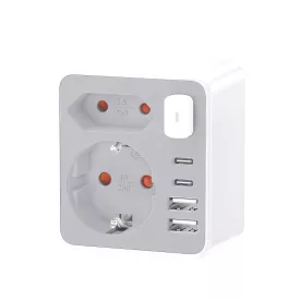   Technik Professional WG Elosztó Fali 2 utas + 2 x USB-C + 2 x USB-A + kapcsoló
