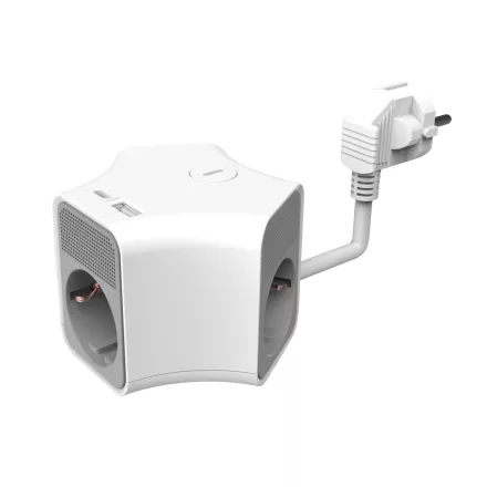 Technik Professional WG Elosztó Kocka 3 utas 1,4m kábel + USB-A + USB-C 16A