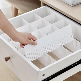   4db Fehér Fiókelválasztó - Állítható és Testreszabható Tároló szervező