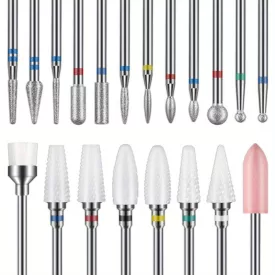   20 db-os fúrószár szett akril körömhöz – 3/32'' kerámia- és keményfém fúrószárak körömfúróhoz, professzionális manikűr, pedikűr, körömápoló eszközök, illatanyagmentes