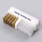 1 db elektromos körömcsiszoló fej tisztító kefe Hordozható manikűr fúrófejek tisztítószer kettős réz drótkefe tisztítóeszközök