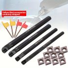 4db 7/8/10/12mm SCLCR 95° esztergáló fúrószár szerszámtartó + 10db CCMT0602 penge + 4db T8 csavarkulcs szerszámtartó készlet