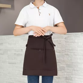   egyszínű poliészter derék kötény zsebbel férfiaknak és nőknek, kötény étterembe, pénztárosnak, baristának, gyümölcslé- és kávézóba