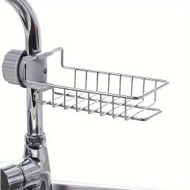   1 db rozsdamentes acélból készült konyhai csaptelep szivacstartó