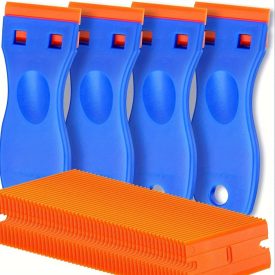   Készlet, Műanyag Borotvapenge-kaparók 10 Pengével - Festékeltávolító Kaparó, Ragasztóeltávolító Kaparó