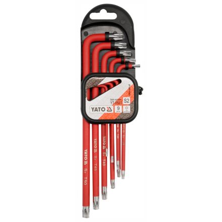 Torx kulcs készlet 9 részes, biztonsági(furatos), hosszított