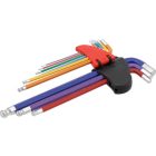 Színezett imbusz kulcs készlet 9 részes 1,5-10mm extra hosszú, gömbvégű
