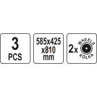 Gurulós szerszámos láda 3 részes 585x425x810 mm