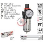 Nyomáscsökkentő szelep 1/2" 90cm3 0,93Mpa