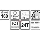 Körfűrésztárcsa (fa) 160x30x2,8mm T24