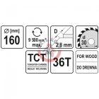Körfűrésztárcsa (fa) 160x30x2,8mm T36
