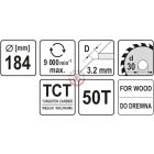 Körfűrésztárcsa (fa) 184x30x3,2mm T50