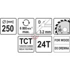Körfűrésztárcsa (fa) 250x30x3,2mm T24