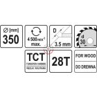 Körfűrésztárcsa (fa) 350x30x3.5mm T28
