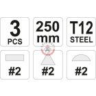 Lakatos reszelő készlet 3 részes 250mm #2 (félkör, háromszög, lapos)