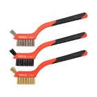 Drótkefekészlet 3 részes 180mm 3 soros (acél, réz, nylon)