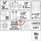 Vezető 3/8 1,3 36cm 50sz