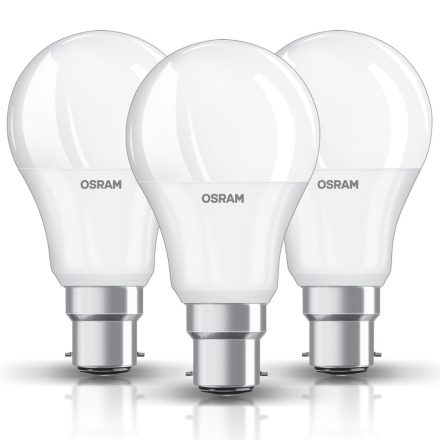 3PAK LED izzó B22d A60 8.5W = 60W 806lm 2700K Meleg 360° OSRAM