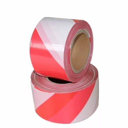 Euro Tape figyelmeztető kordonszalag piros-fehér 75 mm × 100 m – jelölőszalag, területelhatároló szalag