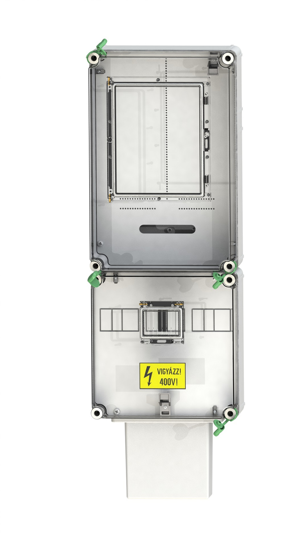 PVT 3075 Fm-K fogyasztásmérő szekrény, 1 vagy 3 fázisú mérő számára, földkábeles csatlakozás, 80A mindennapszaki