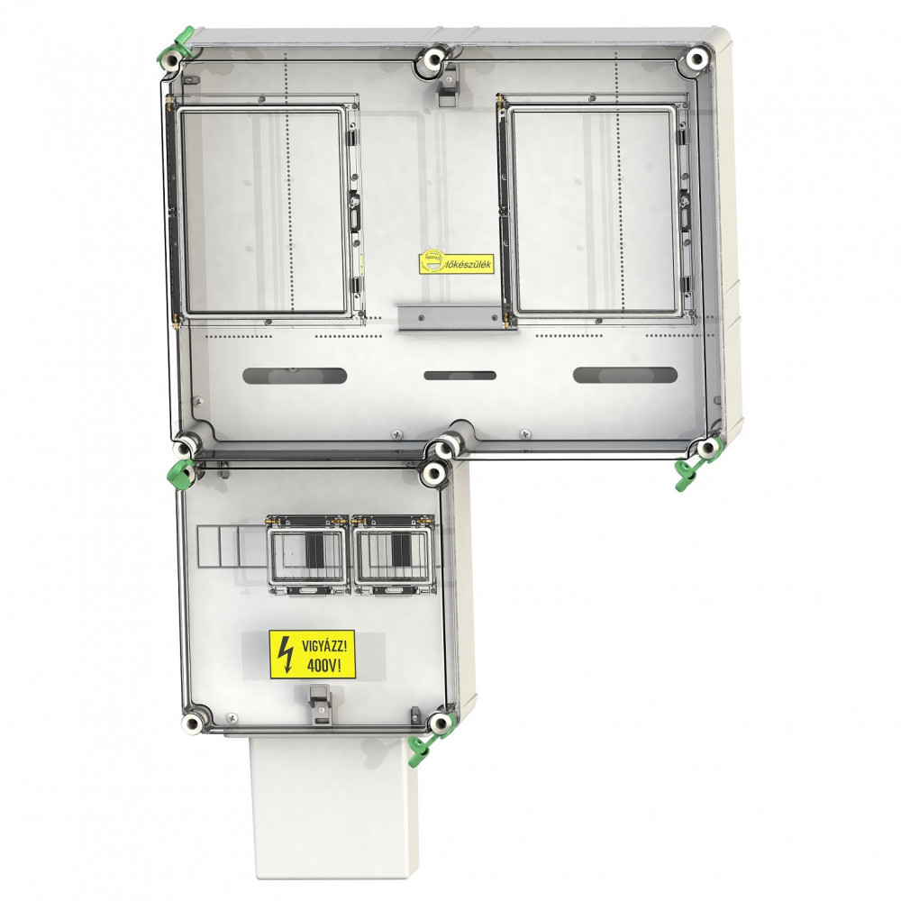 PVT 6075 Á-V Fm-K fogyasztásmérő szekrény, 1 vagy 3 fázisú általános és vezérelt mérők számára, földkábeles csatlakozás