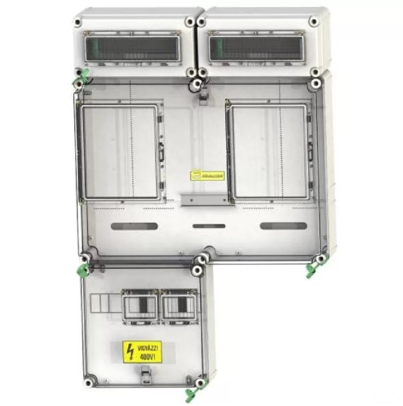 PVT 6075 Á-V Fm-SZ ÁK fogyasztásmérő szekrény, 1 vagy 3 fázisú általános és vezérelt mérők számára, szabadvezetékes