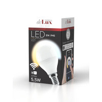 LED kisgömb 5,5W E14 470lm 2700-6500K fényforrás 270fok Ra80 230V CCT, Smart Wi-fi szabályozható fényerő, DEL1631 deLux